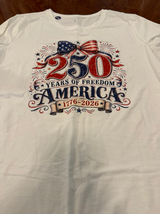 Pre Made 250 yrs Freedom with bow (Adult 2XL)