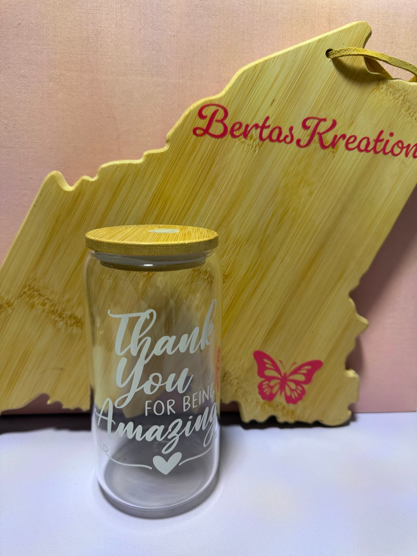 16oz pre-made glass cup