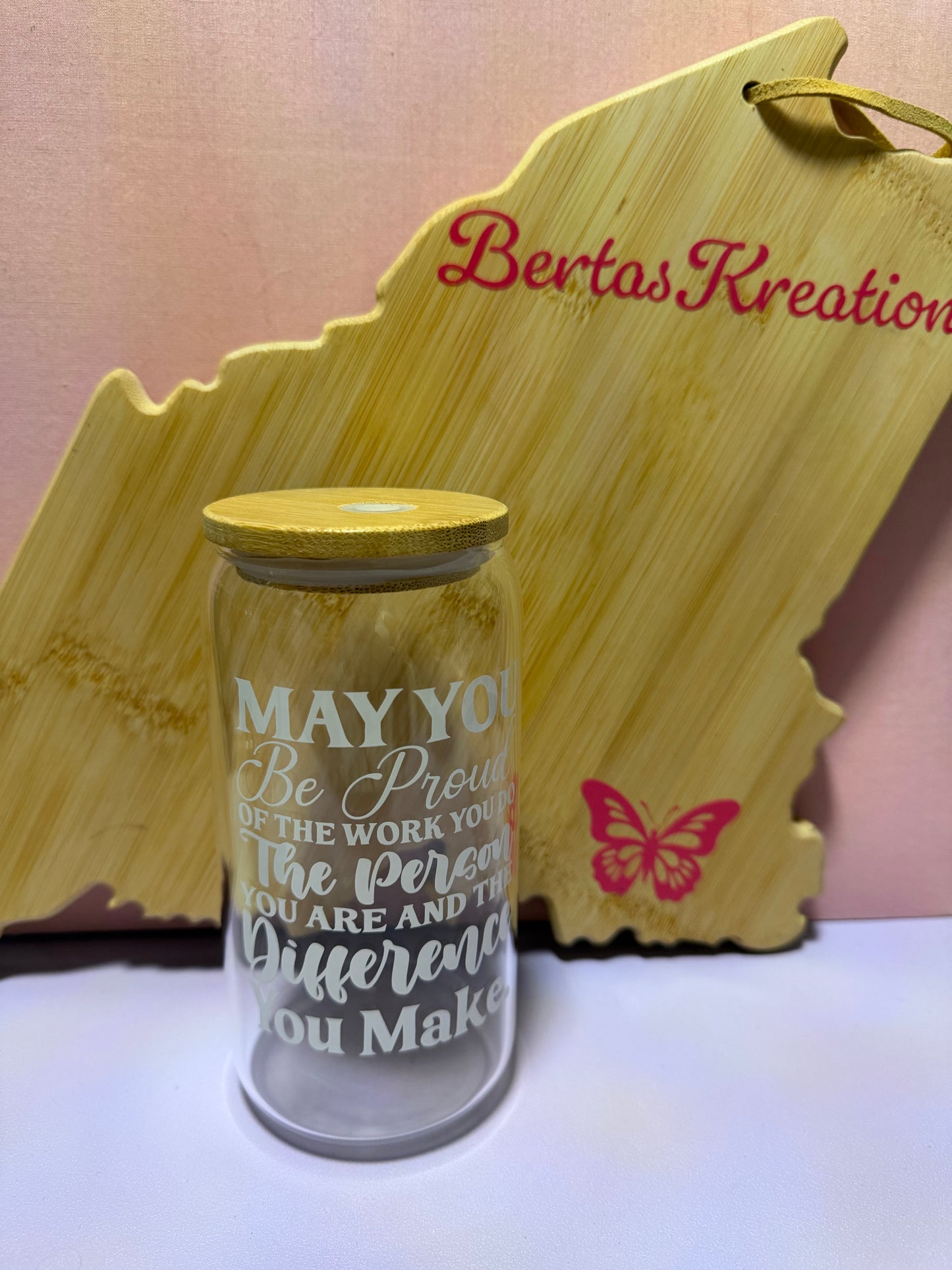 16oz pre-made glass cup