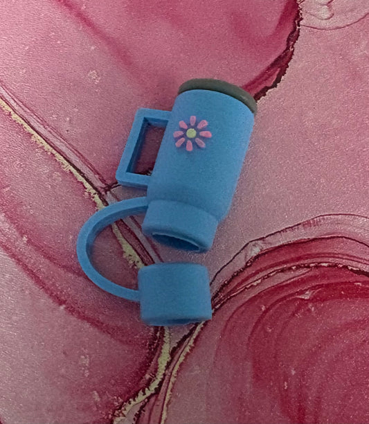Blue Cup Straw Topper