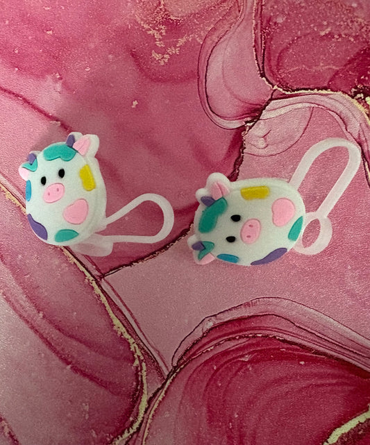 Cow Straw Toppers