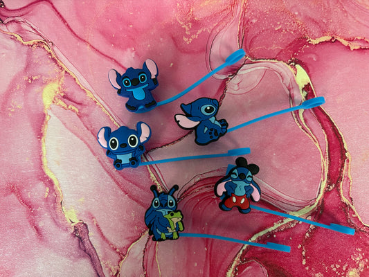 Blue alien (side profile) Straw Topper