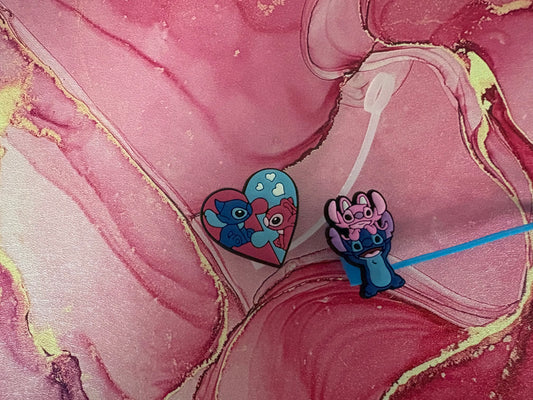 Pink and Blue Alien Heart Straw Topper