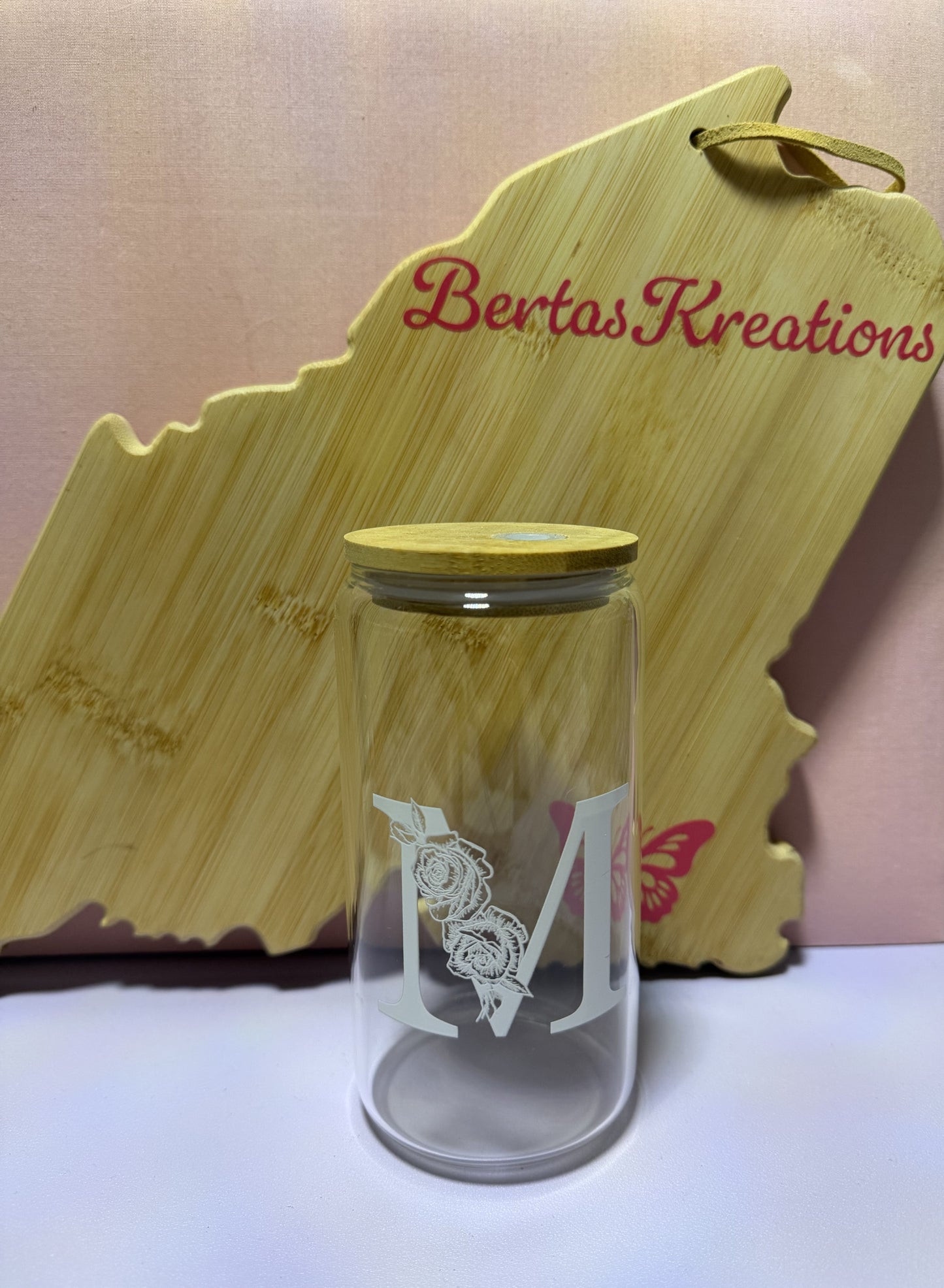 16oz pre-made glass cup