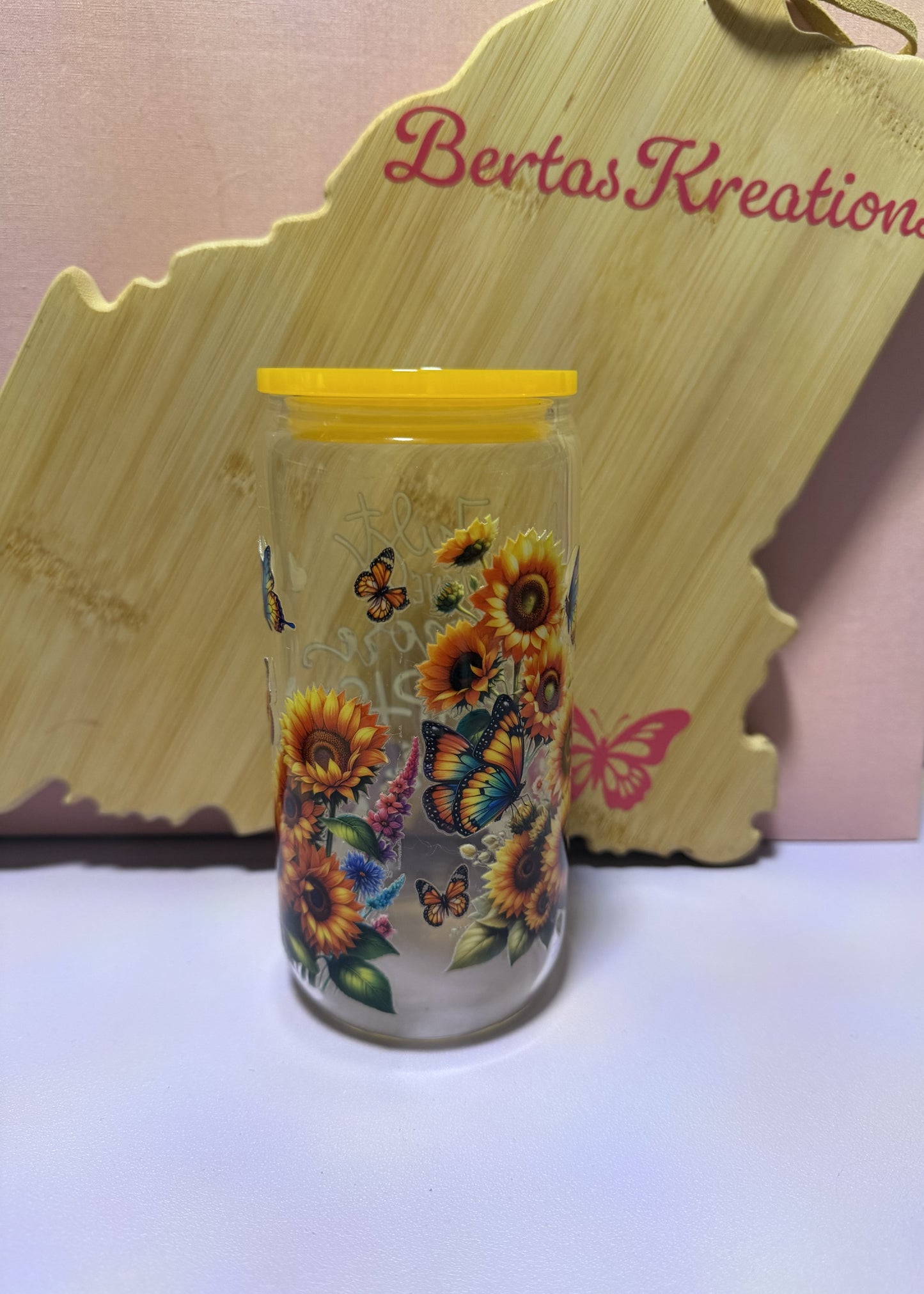 16oz pre-made glass cup