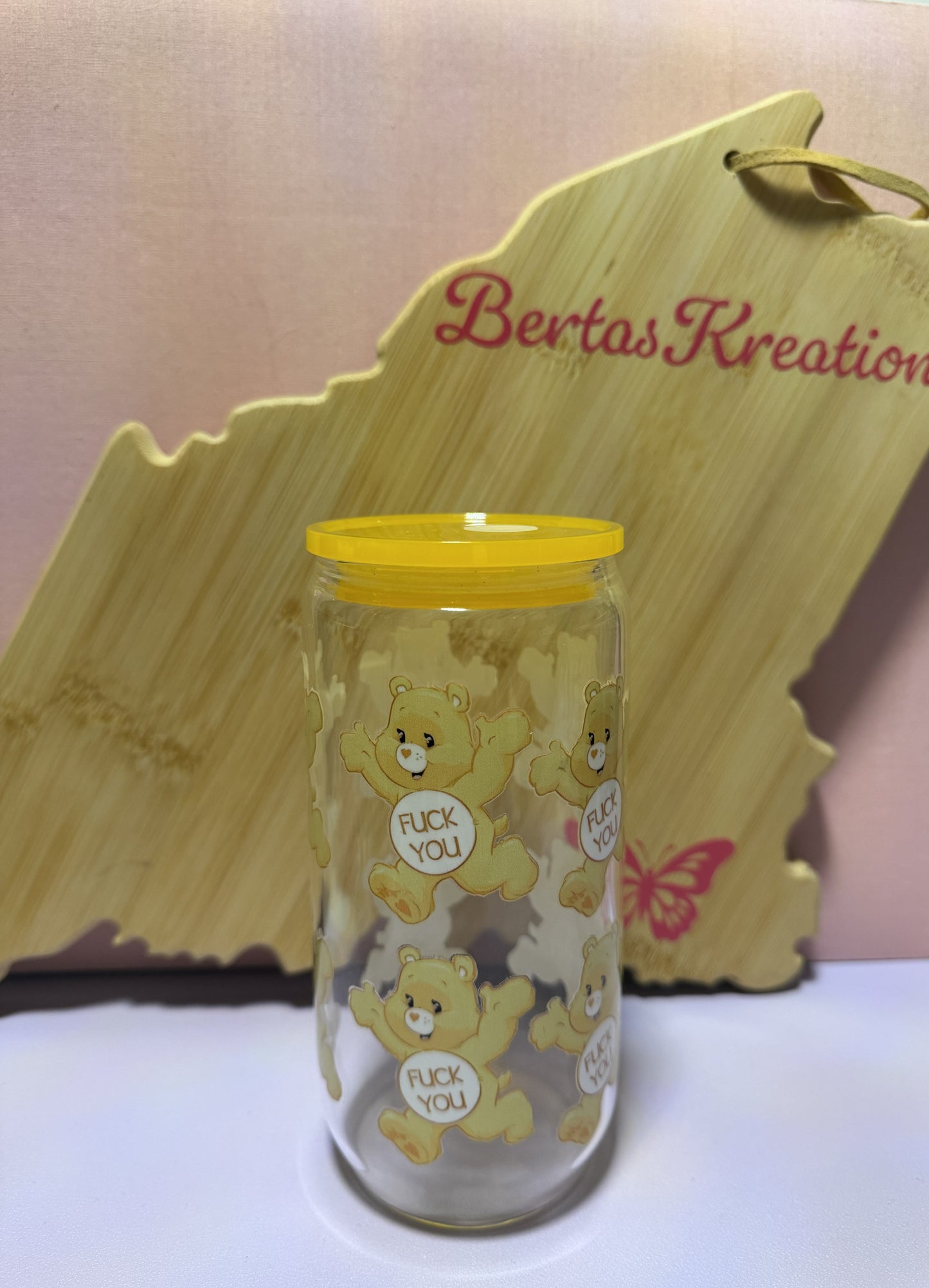 16oz pre-made glass cup