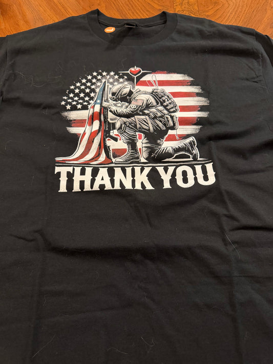 Pre Made Thank you kneeling soldier T-shirt